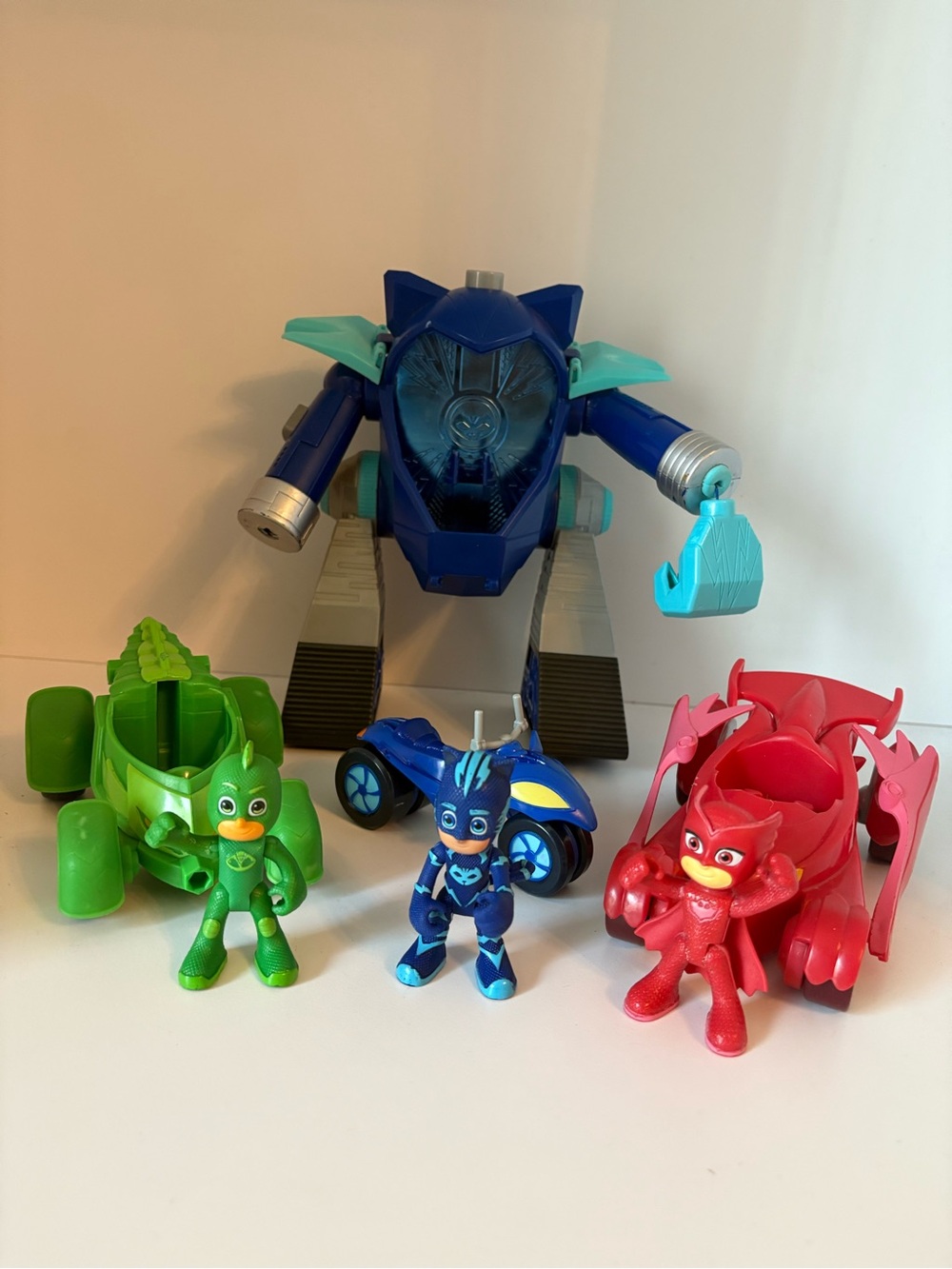 PJ Masks Vehicles Action Figures & Turbo Mover Mech Catboy Owlette Gekko 7 Pcs